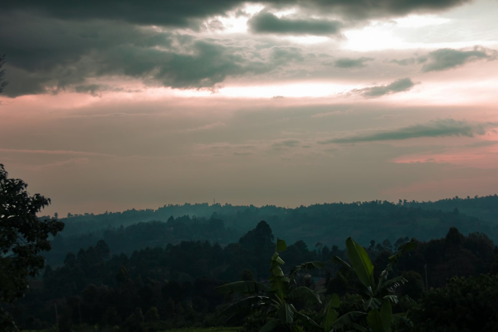 Kenyan highlands at dusk near Muhoroni, Kisumu County
